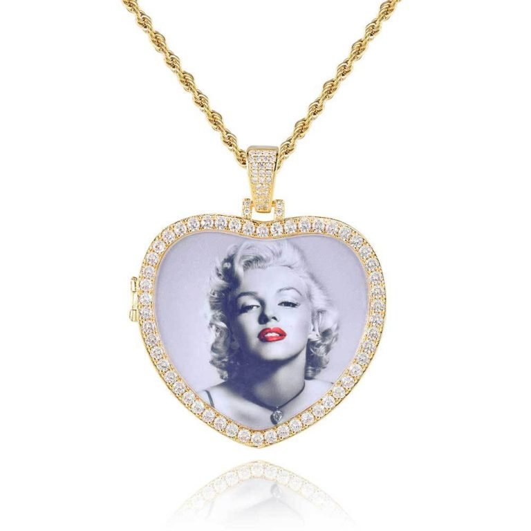 Custom 18K Gold Photo Necklace