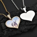 Personalized heart picture necklace custom photo jewelry pendant display