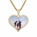 Custom Heart Photo Necklace UV printing personalized pendant