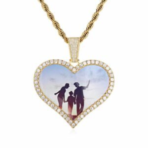 Custom Heart Photo Necklace UV printing personalized pendant