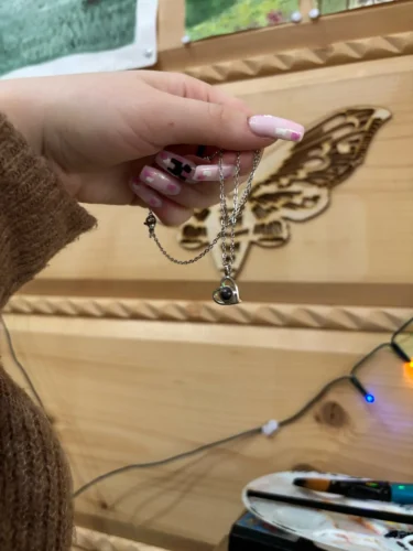 Personalized Heart Photo Necklace For Lover photo review