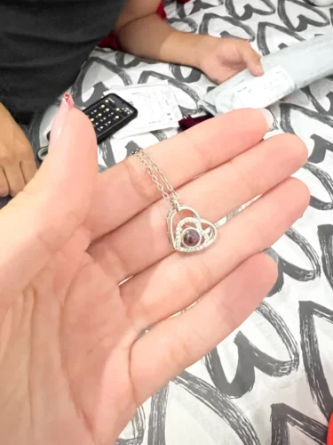 Personalized Heart Photo Necklace For Lover photo review