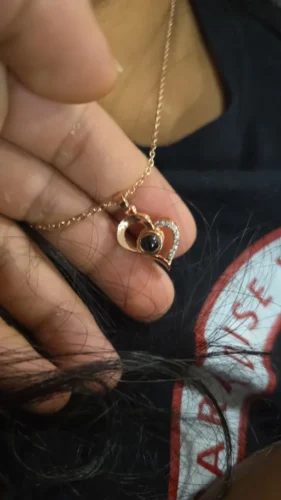 Personalized Heart Photo Necklace For Lover photo review